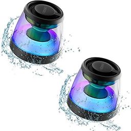 2 Pack Magnetic Bluetooth Speaker, XO Portable Bluetooth Speaker with RGB Light, Waterproof Wireless Speaker, Phone Stand for iPhone 16/15/14/13/12 Series, Small Speaker for Shower, Outdoor, Gift-23