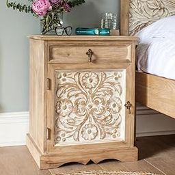 The Attic Jodhpur Bedside|Multipurpose for Living and Bedroom|Solid Wood|Natural Matte Finish-29
