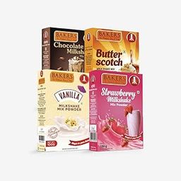BAKERS Milk Shake Mix Combo of 4 (100 gm x 4) (400GM(100gm X 4), Chocolate+Butterscotch+Vanilla+Strawberry)-image-10
