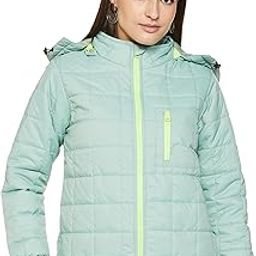 Women's Puffer Jacket With Detachable Hood - Full Zipper | Rib Hem & Cuff | Contrast Trims | Casual Winterwear For Women-picture-3