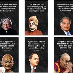 Chaka Chaundh Posters (Set of 6) - Suitable APJ Abdul Kalam, Mahatma Gandhi, Swami Vivekananda, Ratan Tata, B R Ambedkar, Dalai Lama, Motivational quotes posters (18 X 12 Inches) Pper Paper-image-71