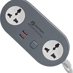 Extension Cord with USB Port [FIRE Resistant] [2 Socket with 2 USB Charging Ports] 6V-2.4 Amp Heavy Duty Extension Board for Home Office with [2.5 Meter Power Cord] - (2+2Grey)-3
