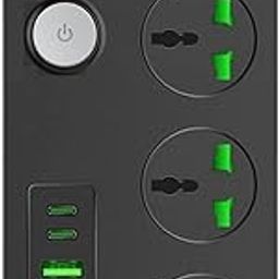 Extension Board, Power Strip with 20W Fast Pd/Type C, 2500W 10A Extension Cord with 3 Universal Socket, 38W USB Fast Charging Ports, 3-Pin Surge Protection for Home Office 250 Volts, Black-picture-28