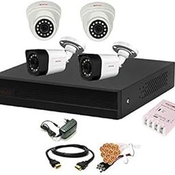 CP PLUS Wired 4 Channel HD DVR 1080p, Outdoor Camera 2.4 MP 2Pcs, Indoor Camera 2.4 MP 2Pcs Full Combo Set-72