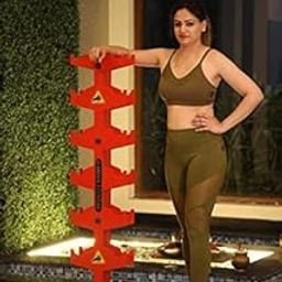 Gamma Fitness Laser Cut Dumbbell Rack For Home Gym Small or Commercial Gym | For All Types Of Dumbbells | Compact Size DR-05 | Upto 10 Pairs (7 Pair Rack)-1