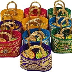 Thamboolam kumkum and Haldi/Pasupu/manjal powder Return Gift Set (Pack of 20) Traditional handmade small bag - tamboolam For religious ceremony Pooja and function | Pack of 20-23