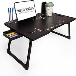 VISBY INDIA Laptop Bed Tray Table, Laptop Desk for Bed,Foldable Lap Desk Stand Notebook Desk Adjustable Laptop Table for Bed Portable Notebook Bed Tray Lap Tablet with Cup Holder (A3)-6