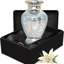 Blue Baby Urn - Mini Urn for Girls/Boys with Velvet Box & Bag - Handmade Teddy Bear Urn - Small Urn for Kids Ashes - Tribute to Your Beloved Child with Baby Urn-image-73