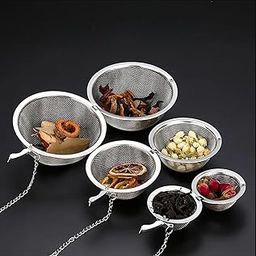 Kankuwar Stainless Steel Tea Ball - Mesh Infuser with Chain - Perfect for Loose Leaf Tea, Herbs, Spices, and More - Strainer for Brewing, Draining, and Rinsing - Ideal for Tea, Coffee, and Rice-Mix-image-35