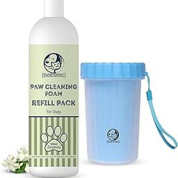 Foodie Puppies Paw Cleaner Combo for Dogs & Cats | Paw Cleaner Silicone Bristle Cup (Large) and Jasmine Foam Refill - 500ml | No-Rinse, Quick Dry, Lick-Safe, Allergen-Free, Moisturising & Freshening-image-72