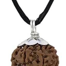 6 Mukhi Rudraksha Original Silver Plated Pendant | 15.00-18.00 mm size | Six Face Nepal Origin | For Men and Women |-20