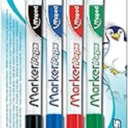MAPED Whiteboard Bright Markers Pack of 4|Unique Triangular Body Shape for Better Grip|Non-Toxic & Safe for Children|Easily Erasable & Low-Odor Ink|Chisel and Bullet nib|Ideal for School & Office Use-0