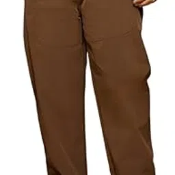 instafab Plus Men's Trousers | Mid Rise, Straight Hem, Button Closure | Solid Plain Polyester Blend Material for Street & Casual Wear-picture-4