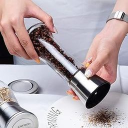 Catron Premium Stainless Steel Salt or Pepper Grinder - Top Spice Mill with Ceramic Blades, Brushed Stainless Steel and Adjustable Coarseness by Pepper Grinder (Clear, Pack of 1)-image-75