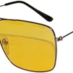 Square Medium Size Unisex Yellow Non-Polarized Sunglass-image-2