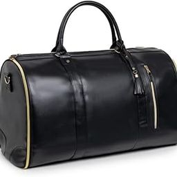 Duffle Bag with 2-in-1 Suitcase Design, Large Waterproof Compartment Along with Shoe Pouch | Large (Panther Black)-image-69