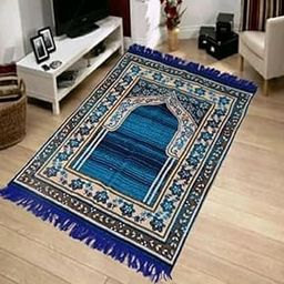 Chenille Soft Muslim Prayer Mat/Janamaz Mat, Foldable 4x2 feet.Light Weight mat-image-64