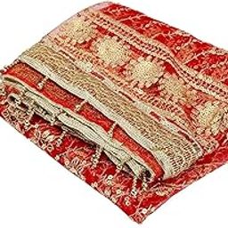 Mata Rani Chunri Multicolor with Attractive Golden Print with Golden lace for Matarani- 2.5 Meter Long Matarani Chunari-image-27