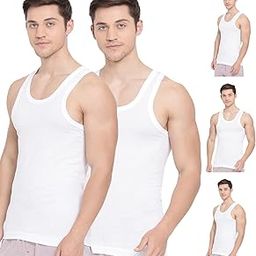 Air-Cool Cotton Scoop Neck Sleeveless Men's Vest - Pack of 5 (#Air-Cool-White-RN)-image-58