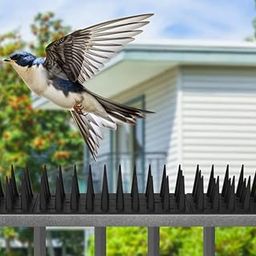 SPIKESTORE Anti Bird Plastic Spikes (5 Pcs Set) for AC Balconies Window Home Protection from Pigeon Dog Monkey Crow Kabootar -Area Covers 5 FT kabutar Control Scare Balcony Railing (Black)-6