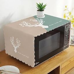 MAMYA Dust-Proof Microwave Oven Cover for Kitchen Decor Durable Modern Design Kitchen Accessories - 100 * 35cm (Beige & Green)-picture-17