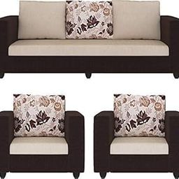Maxtrix Furniture Tulip Five Seater Sofa Set 3-1-1 (5- to 6-Person Sofa, Bronwn And Cream, Wood)-52