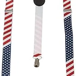 krystle Men's and Women's Satin Adjustable American Flag Stars Suspender Clip-on Braces (Multi Colour, Free Size)-picture-37