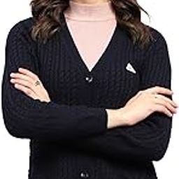 Women Woolen Regular Fit Cardigan | Winter Sweater | V Neck | Button Closure |Full Sleeve with Self Design Knitted Cardigan for Women's-image-74