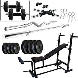 BEACON INTERNATIONAL Home Gym Combo with 6 in 1 Bench(Double Support), 30 Kg Weight Plates, 3ft Curl Rod, 5 Ft Straight Rod for Home Gym Set-picture-17