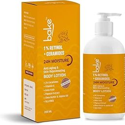 BAKE 1% Retinol + Ceramide Body Lotion For Dry, Aging Skin | Reduce Fine Lines & Wrinkles, Skin Tightening & Boosts Collagen Production | For Women & Men | 200Ml-image-27
