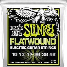 Ernie ball 2591 Regular Slinky Flatwound Electric Guitar Strings - .010-.046-image-10