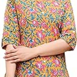 Women's Pure Cotton Floral Printed Regular Fit Shirt Style Top for Office Casual Party Travel Outing Holidays Wear-image-91