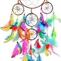 Asian Hobby Crafts Dream Catcher Wall Hanging for Wall Decor, Home Decoration, Bedroom and Living Room, Positive Energy, and Protection from Nightmares (Circus,55X15cm)-image-42