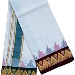 Traditional Pure Cotton Dhoti with Zari Border – 9x5 Size – Ethnic Wear for Men – Handloom Inspired Soft Fabric-picture-15