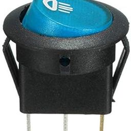 CentIoT - Illuminated LED SPST ON/OFF Push Button Round Rocker Switch - 3 pin 4.8mm terminals - for Car/Boat/Auto/Van LED Lamp Dash Light - (12V, Blue)-26