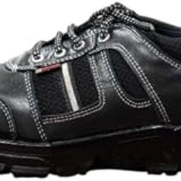 Men's Black Leather Athletic Sport Shoes, Comfort Work Trainers-picture-20