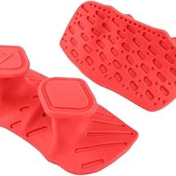 UJEAVETTE 2Pcs Weight Lifting Grips Gym Hand Grips for Exercise Bodybuilding Deadlifts Red-image-98