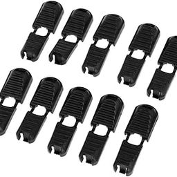 AtoA 10x Outdoor Detachable Zipper Pull Cord Lock Ends Lanyard Whistle Black, for Backpack, Travel Packages, Bags, Jacket, Sportswear-image-44