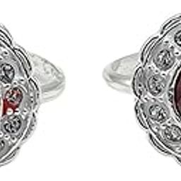 Pure Silver/Chandi Rich Look Antique Toe Rings/Chutki/Bichiya with Red Ruby Cz For Women Free Size-image-57