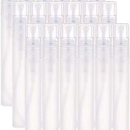 BENECREAT Refillable & Reusable Frosted Mist Spray Bottles Atomizer Pumps for Perfume,Lotion, Travel-Empty Plastic Bottles, White - 10ml, 10ml/0.34oz,-9