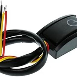 CALANDIS Car Vehicle Push Button Switch On/Off Control 200mA 2.4W with 30cm Power Cable-19