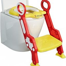GOCART with G Logo ABS Plastic Potty Training Seat with Non-Slip Step Stool Ladder for Toddlers, Kids and Baby (Red)-2