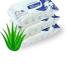 Dr. Amgenic SoftTouch Baby Wipes | 72 Wipes x 3 Packs | Aloe Vera & Vitamin E | 99% Water | Extra Thick, Eco-Friendly | Alcohol & Paraben-Free | Made in India (Pack of 3)-image-4