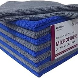 SOBBY 10 pcs Microfiber Cloth Reusable car Cleaning Cloths for car, Bike, Home, Kitchen, Laptop Cleaning (40x40 cm, 340 GSM, Blue n Grey)-image-56