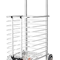 2heet Folding 8 Wheel Stair Climbing Trolley Cart, Heavy Duty Stainless Steel Portable Hand Truck with Tri-Wheel Design, Compact Foldable Utility Cart for Luggage, Home, Travel & Grocery Use-image-73