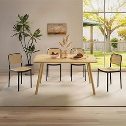 Creative Bold, Modern, and Timeless Cafe Chairs – This Set of 4 Black-Framed Cane Chairs is a Statement in Any Space.Perfect for Dining Rooms, cafés, or workspaces. (Pack of 4) (Black)-image-50