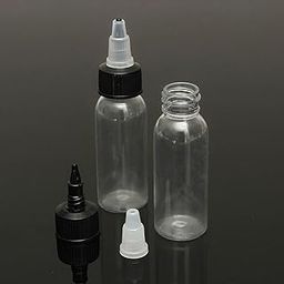 Generic 30ml Plastic Empty Tattoo Ink Pigment Bottle Paint with Black Cap (Pack of 2)-36