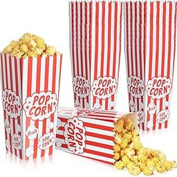 200 Pcs Popcorn Boxes 46 oz Popcorn Containers Red and White Striped Popcorn Holders Retro Vintage Paper Popcorn Tubs for Home Movie Night Theaters Parties Carnival Circus Party Decorations-picture-14