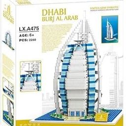 Ramokdu Dhabi Burj-Al-Arab Hotel Construction Building Blocks Set,United-Arab-Emirates World Famous Architecture Building Blocks 3D Assembled DIY Brick Toy (2280 PCS), Multicolor-4