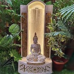 Shawshank Home Decor Water Fountain Jharna Buddha Fiber Water Fountain for Living Room Shawshank Home Decor Garden Patio Deck Porch - Yard Art Decoration Gift Gifting with LED Lights Water Pump-image-40